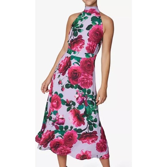 Laundry Dresses & Skirts - LAUNDRY Shelli Segal sz 12 lavender roses floral sleeveless halter dress NWT B85